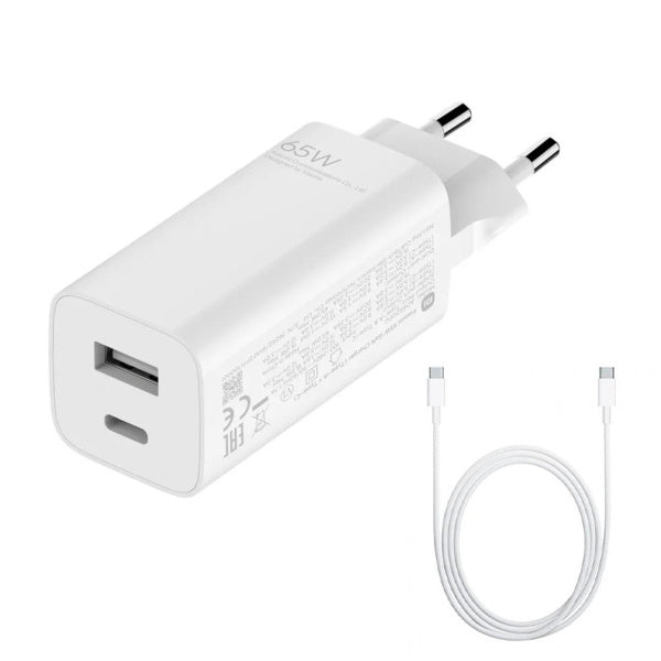 Xiaomi Mi 65W GaN Charger with Fast Charging 2 Ports (Type-A + Type-C) Xiaomi Mi 65W GaN Charger with Fast Charging 2 Ports (Type-A + Type-C)